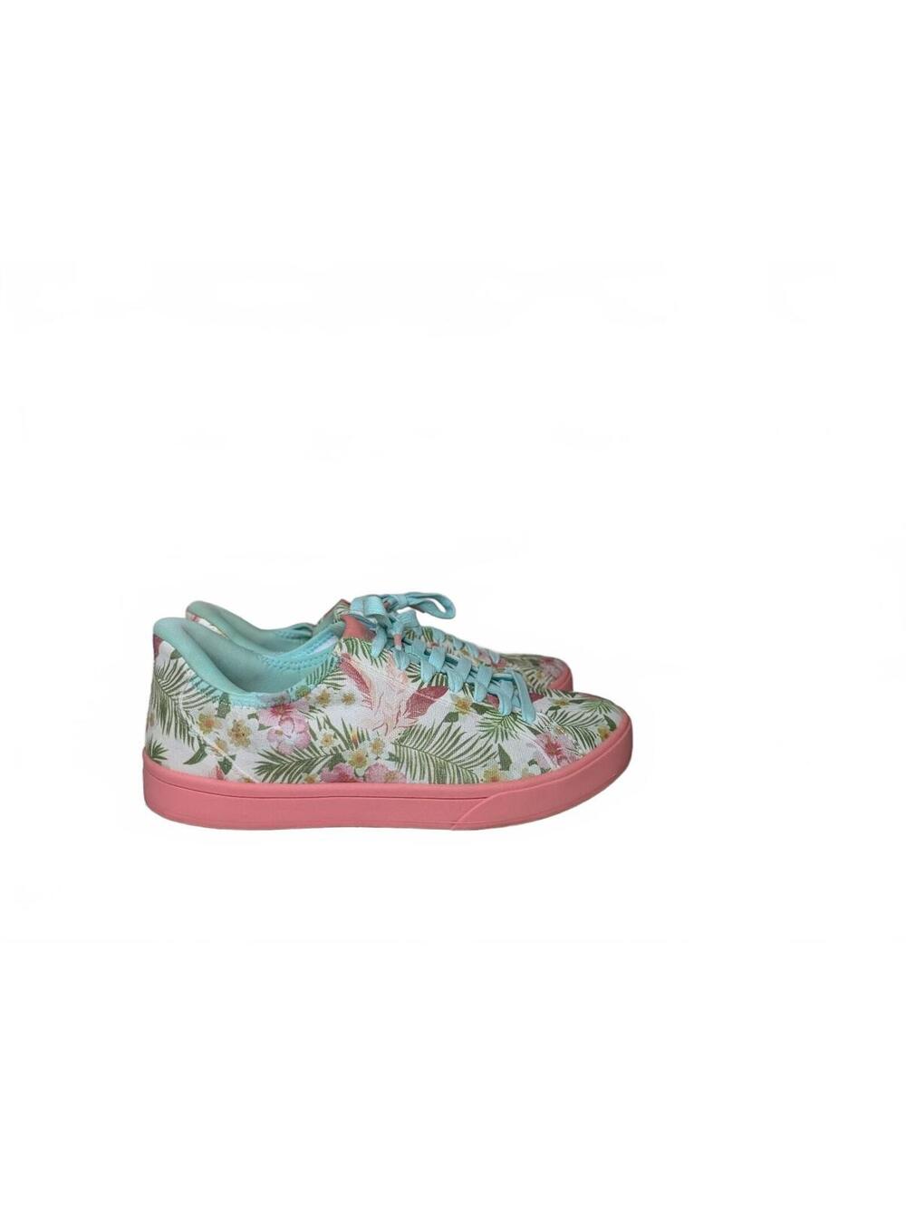 Kizik Irvine Hands-Free Sneakers Tropical Floral Pattern Women's Size 7